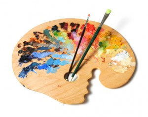 Artist's Palette and Brushes